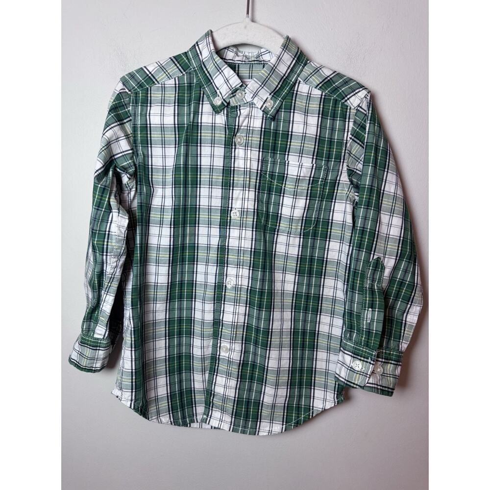 Classic Prep Green Plaid Button Down Toddler Boys 3T